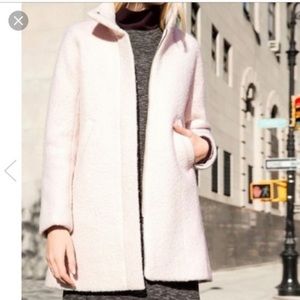 Loft Funnel Neck Wool Cream Pea Coat Sz Medium